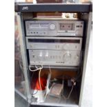 A JVC KD-A33 cassette player, T-X1L tuner, and A-S5 amplifier,