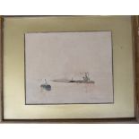 Maritime interest: Henry Charles Seppings Wright (1850-1937) - Tugboat steamer on the Thames,