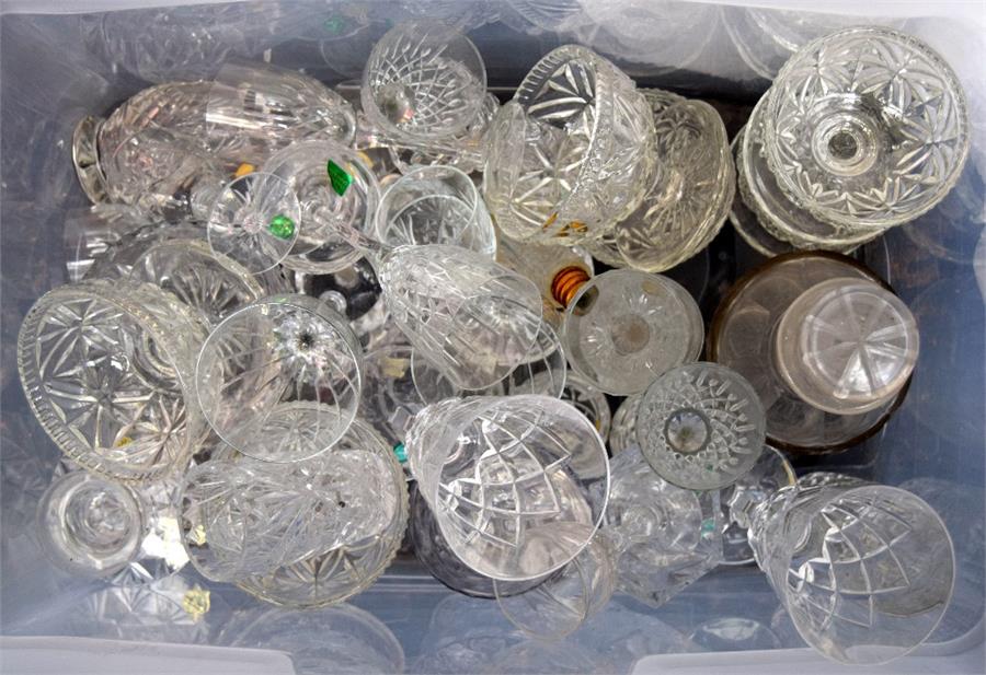 A large quantity of cut crystal and glass ware
