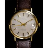 A STEEL & GOLD FILLED LONGINES CONQUEST AUTOMATIC WRIST WATCH CIRCA 1960 Movement: Automatic Case: