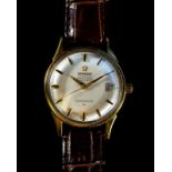 A FINE GENTLEMAN’S 18CT GOLD OMEGA CONSTELLATION CHRONOMETER WRIST WATCH CIRCA 1966, WITH DATE