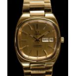 A GENTLEMAN’S GOLD PLATED OMEGA SEAMASTER BRACELET WATCH CIRCA 1970 REF. 166.02161, Movement: 23J,