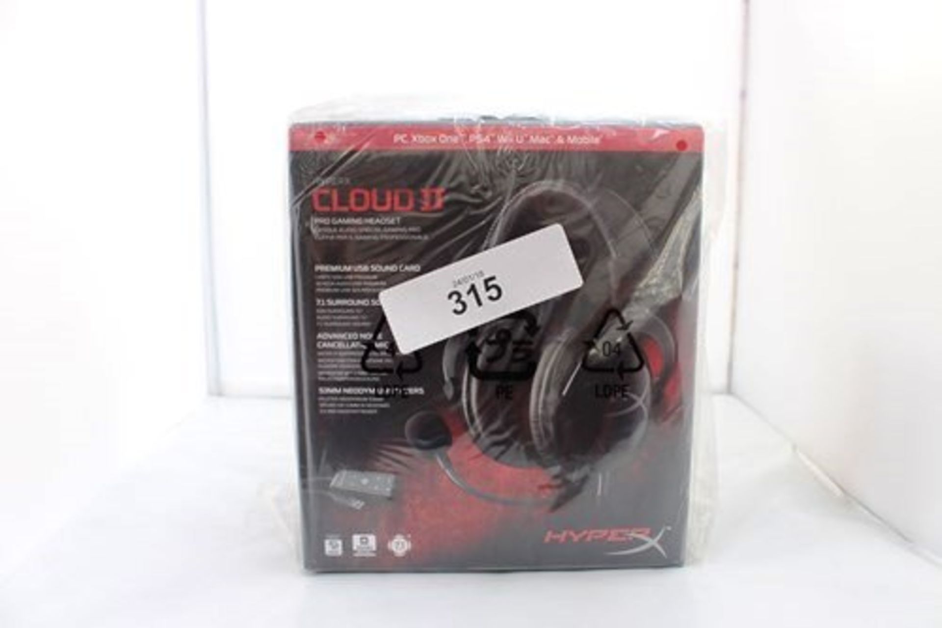 1 x Hyperx cloud 2 pro gaming headset, model number KHX-HSCP-GM - New in sealed box (C2)