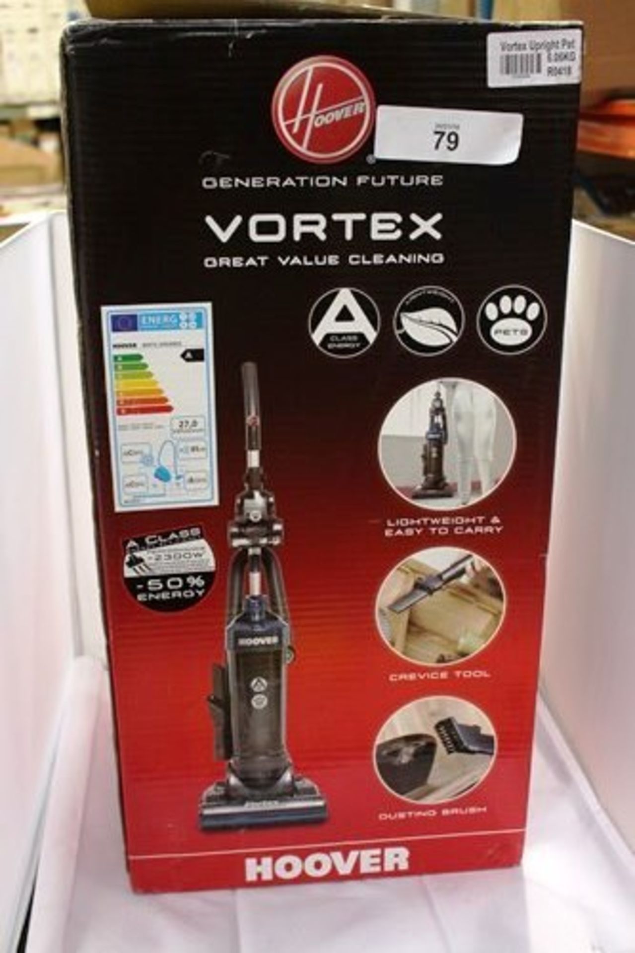 Hoover generation future vortex 750w upright vacuum cleaner, model number WR71 VX04001 - New in open