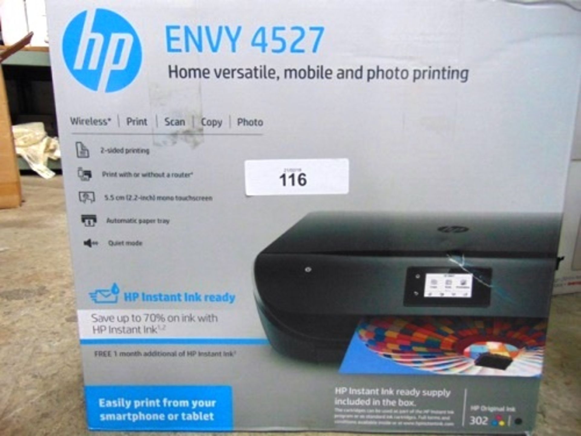 1 x HP Envy 4527, wireless printer, product no. J6U61B - Sealed new in box (ESB5)