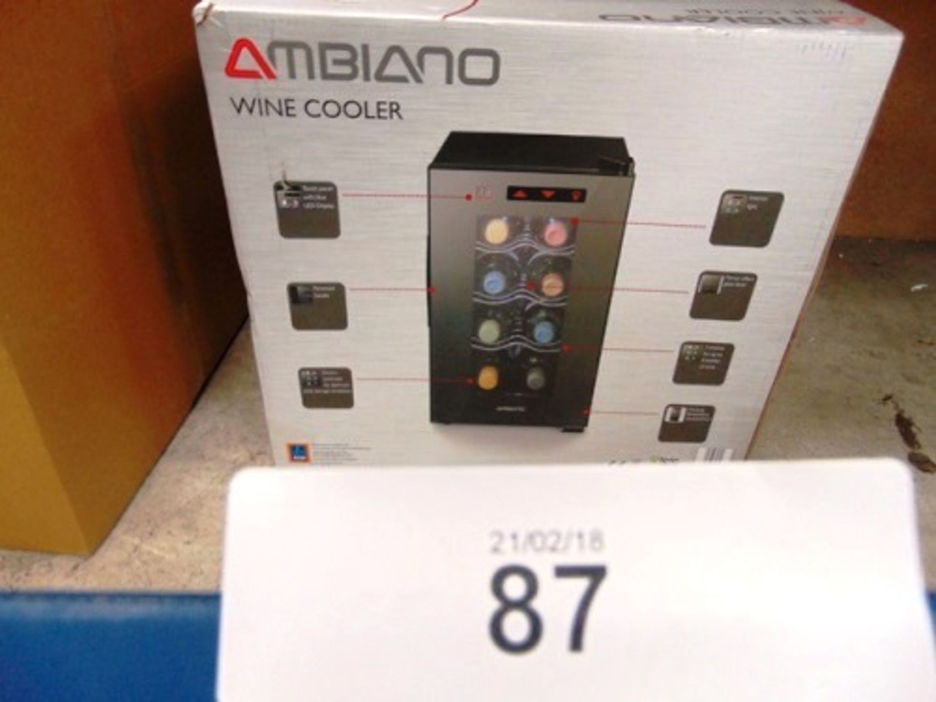 1 x Ambiano wine cooler 21ltr capacity, model 79149 - Sealed new in box (ESB3)