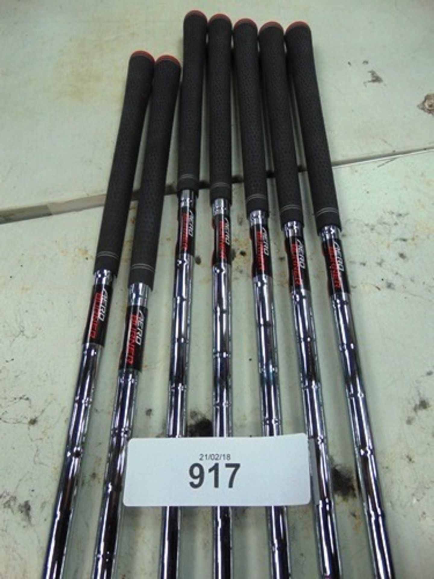 A set of Taylormade Aero Burner golf clubs no's 5 - 9, together with a matching pitch iron and