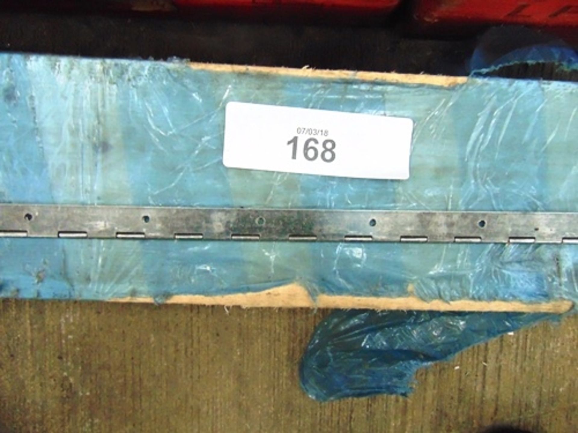 Approximately 100 x metal piano hinges, approximately 3.5m length (Floor)