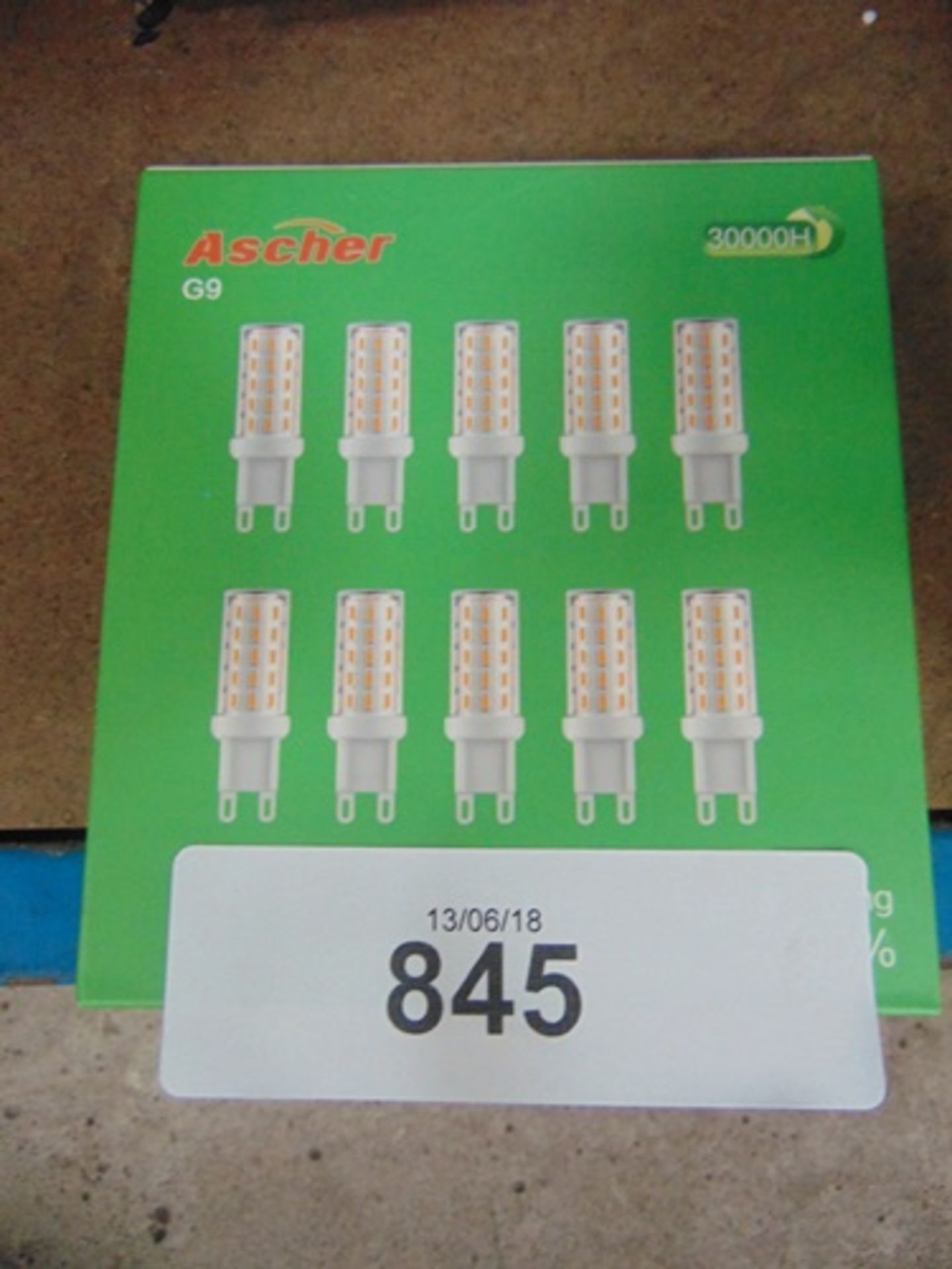 10 x boxes each containing 10 x Asher G9, 3W LED bulbs to replace 40W halogen bulbs - New in box (