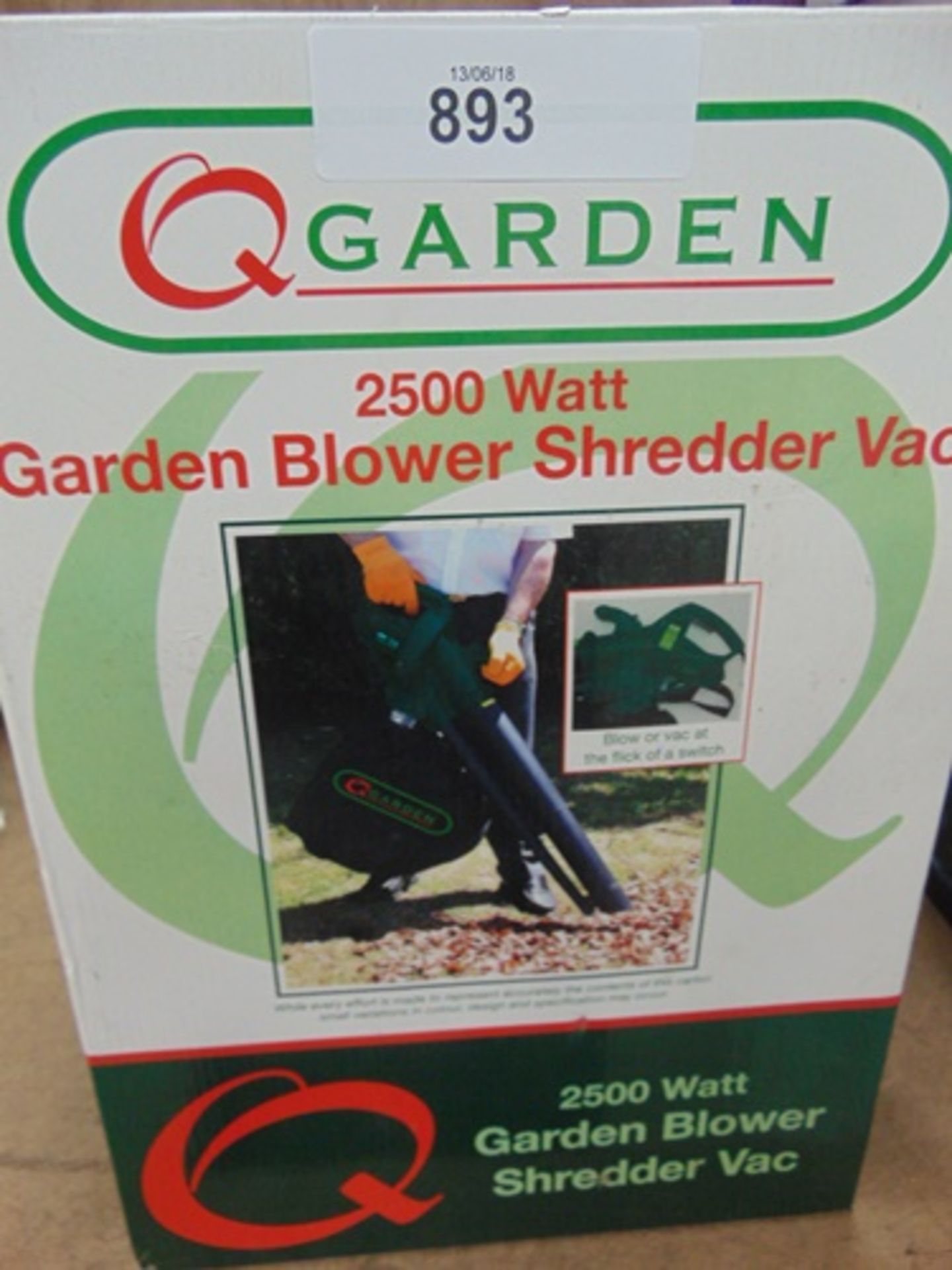 1 x Qgarden, 2500W, garden blower, shredder vac, Code QGBV2500 - New in box (Bay11)