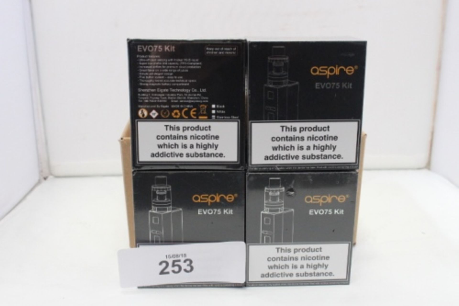 4 x Aspire EVO75 vaping kits, RRP £40 each - Sealed new in box (FC6)