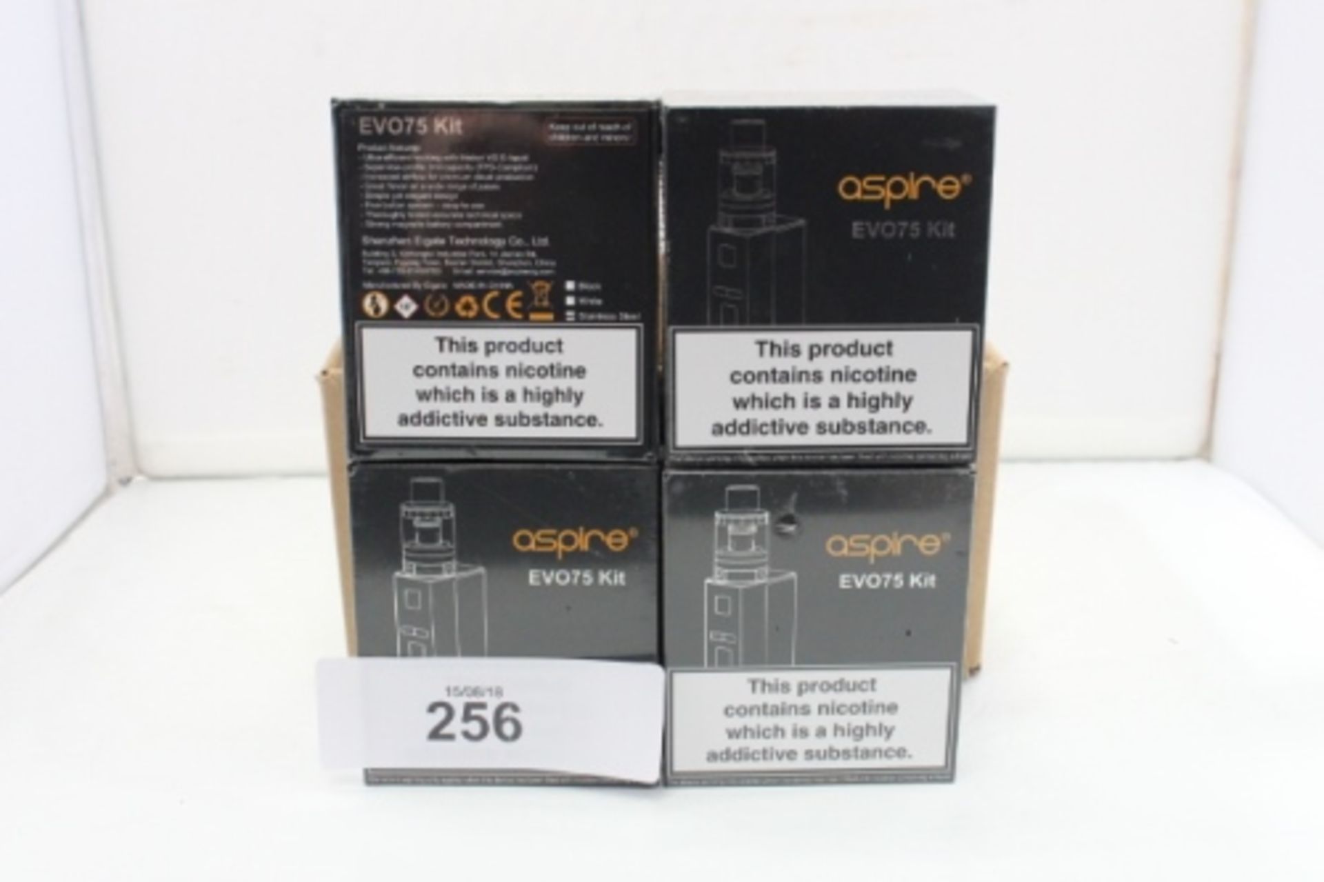 4 x Aspire EVO75 vaping kits, RRP £40 each - Sealed new in box (FC6)