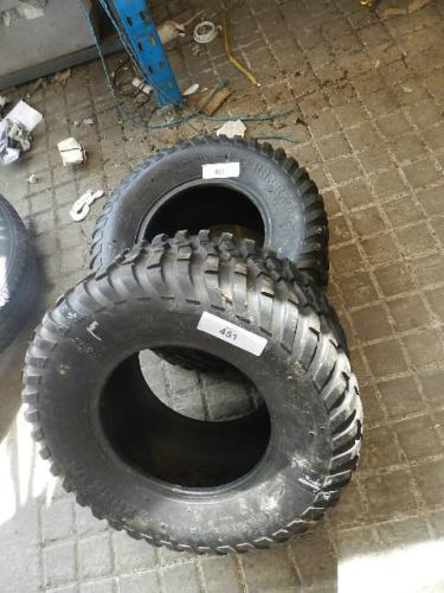 2 x Terra Hawk tyres, size 25 X 11.00-12 - Second-hand, good tread (Bay40)