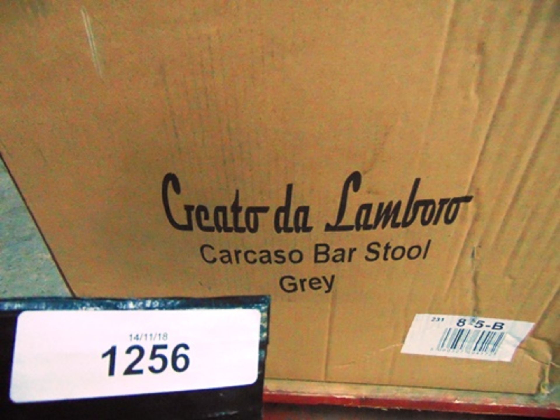 A Geato Da Lamboro Carcaso grey bar stool - New (RL10)