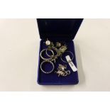 A small box of silver dress rings, and ear-rings e