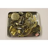 A tray of various costume jewellery and watches