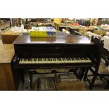 A John Broadwood & Sons baby grand piano and stool