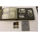 A pair of WW2 medals with Airmans Service Book and