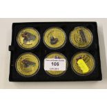 A set of six Flying Scotsman commemorative coins