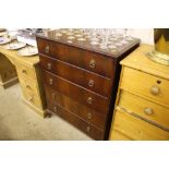 A mahogany chest fitted five long drawers