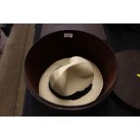 An English Panama hat and box