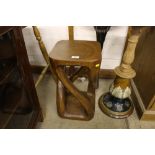 A hardwood stool/table