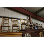 Six various chairs including an Edwardian mahogany