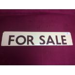 A "For Sale" enamel sign, 60cm x 12cm