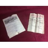 Two original Charles Burrell & Sons steam spare parts lists, dated 1907 and 1912