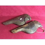 Two reproduction gun holsters for horses