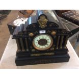 A Victorian marble cased mantel clock of architec