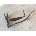 A wooden handled scythe and an old hay knife