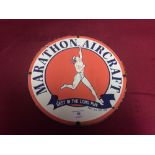 A "Marathon Aircraft" enamel sign, 29.5 diameter