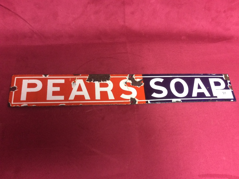 A "Pears Soap" enamel sign, 47cm x 6.5cm