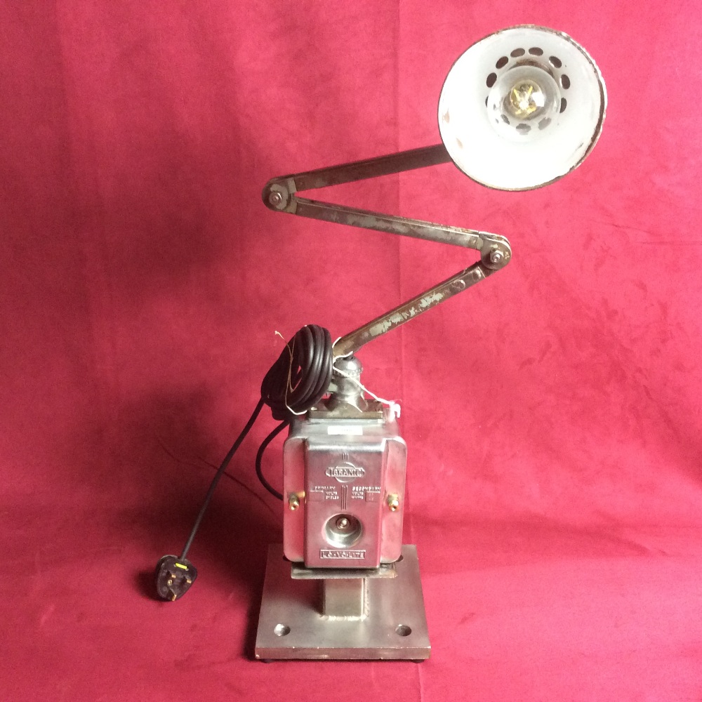 A 1950's work bench angle poise lamp with enamel shade