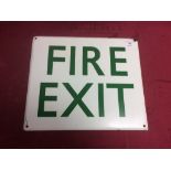 A "Fire Exit" enamel sign, 35cm x 30cm