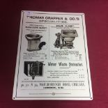 A Thomas Crapper & Co. advertising sign, 40cm x 30cm