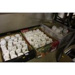 Three boxes of china mugs