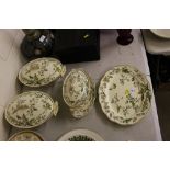 An oriental ivory china meat plate together with t