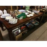 A Chinese hardwood dining table