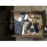 A box of military and medal boxes etc.