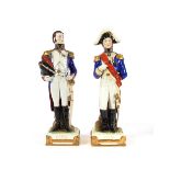 Two continental porcelain figures of soldiers, inscribed "LEPIC AND NEY", 26cm high