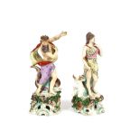 A pair of 19th Century Samson porcelain figures, depicting Neptune and Europa, 30cm high