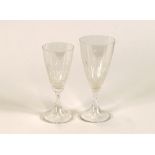 A set of 36 wine glasses, with hob-nail cut and split decoration, signed Lalique, France