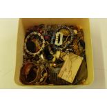 A box of costume jewellery etc.