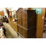 A reproduction mahogany drinks cabinet - lacking k