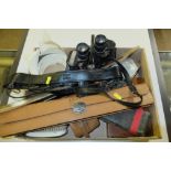 A box containing a pair of 7 x 50 binoculars; a pl