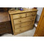 An ash chest fitted two short over three long draw