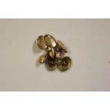 Two pairs of 9ct gold cuff-links