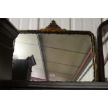 An oriental chinoiserie decorated wall mirror